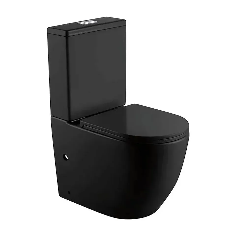 Monoblok wc Diplon Leon crni univerzalni monoblok, rimless, visina kotlića 80 cm, dužina 61 cm, visina sedišta 41 cm, širina 38 cm