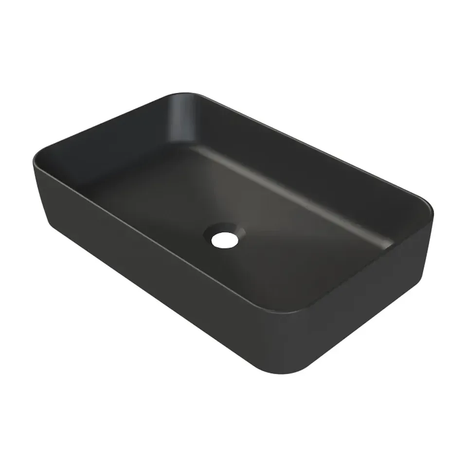 Nadgradni lavabo CeraStyle Hera crna mat 60x38 cm
