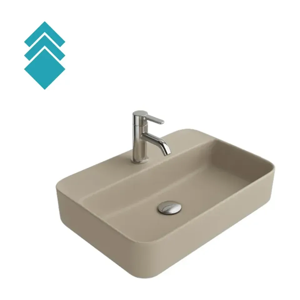 Nadgradni lavabo CeraStyle Hera kapućino mat 60x42