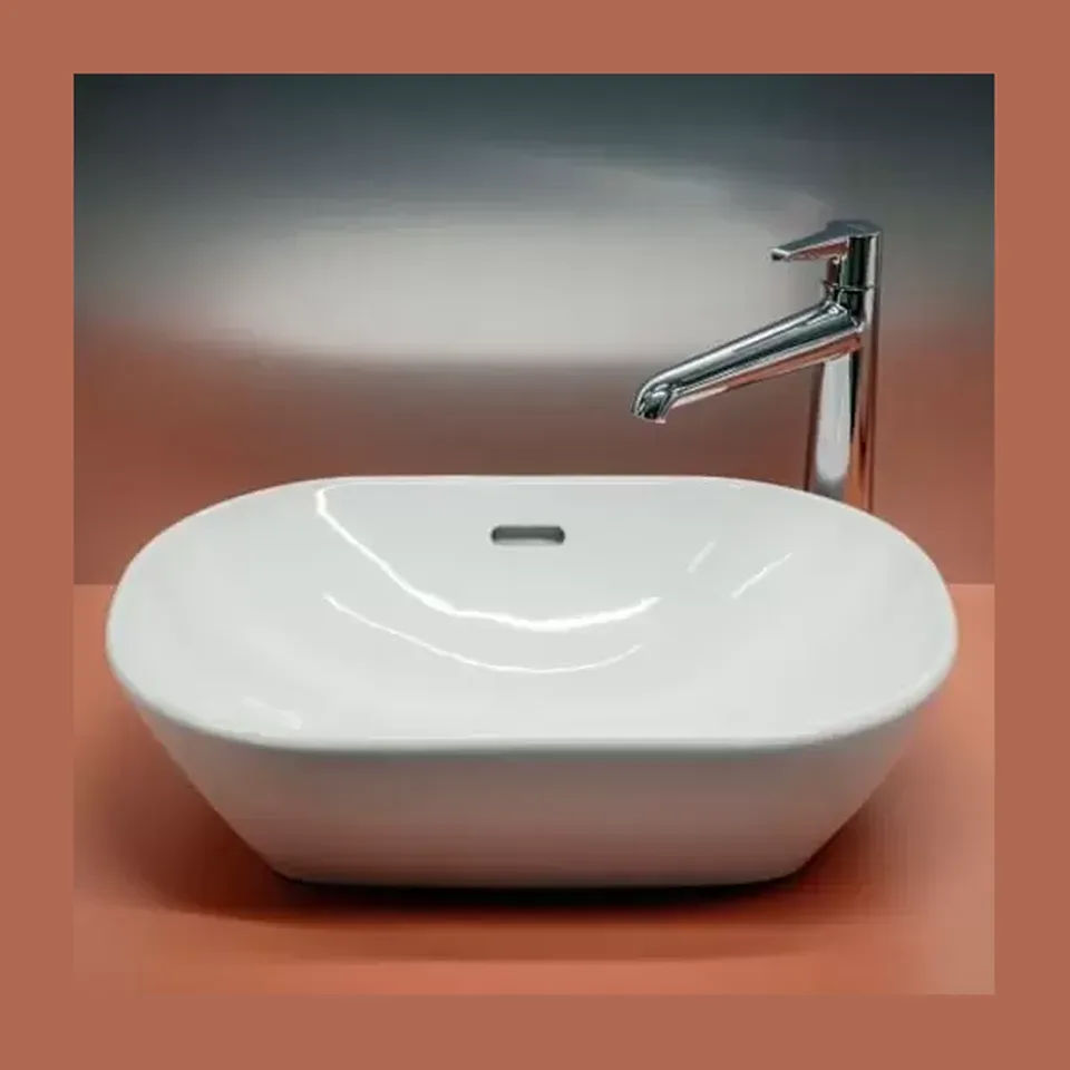 Nadgradni lavabo Laufen Lua bela sjaj 50x35 cm