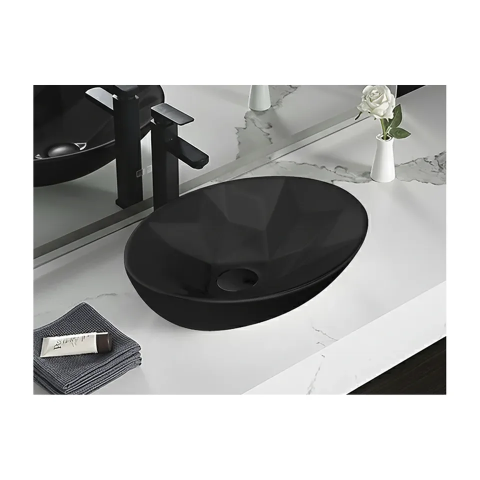 Nadgradni lavabo Linni crna 51.5x39.5 cm MEC 01