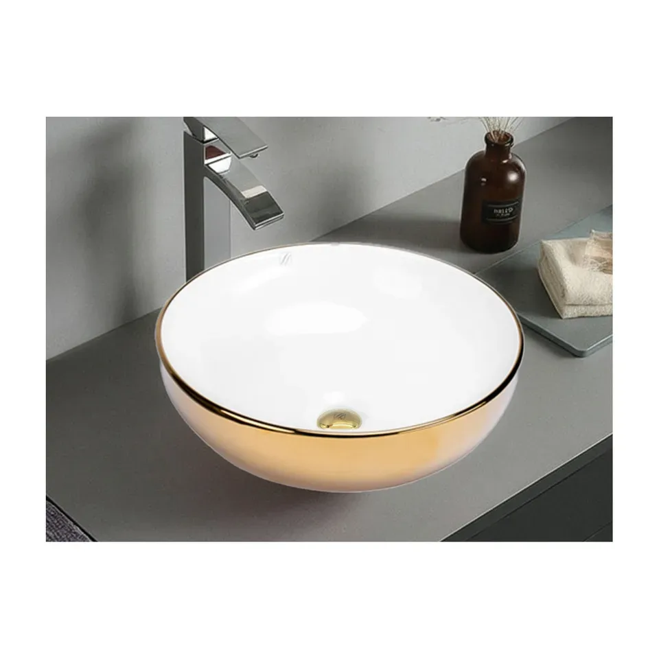 Nadgradni lavabo Linni zlatna 40x40 cm SOB/Z 02