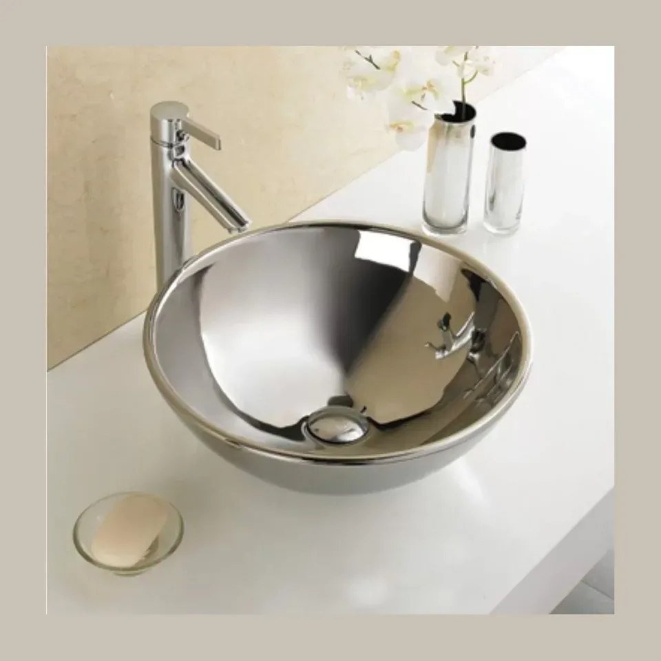 Nadgradni lavabo Minotti srebrna Ø410x160 7009 S