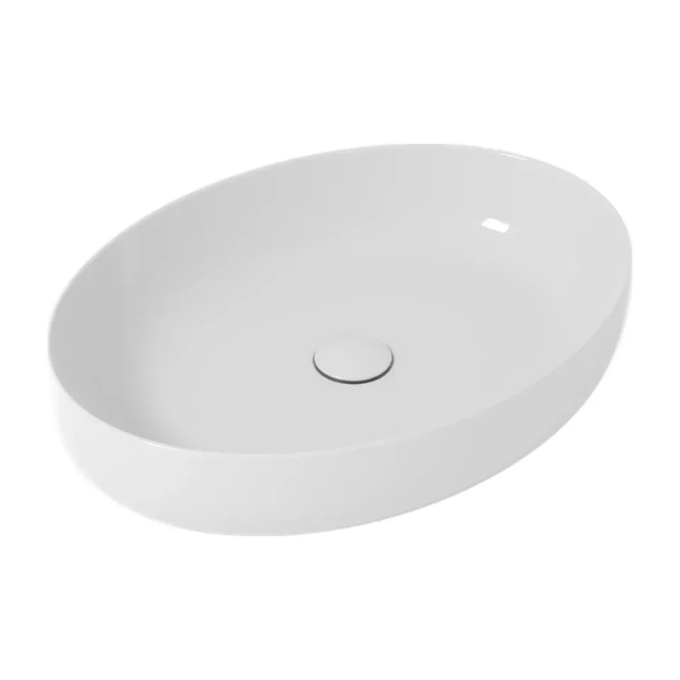 Nadgradni lavabo Olympia Metamorfosi beli sjaj 55x42 ovalni