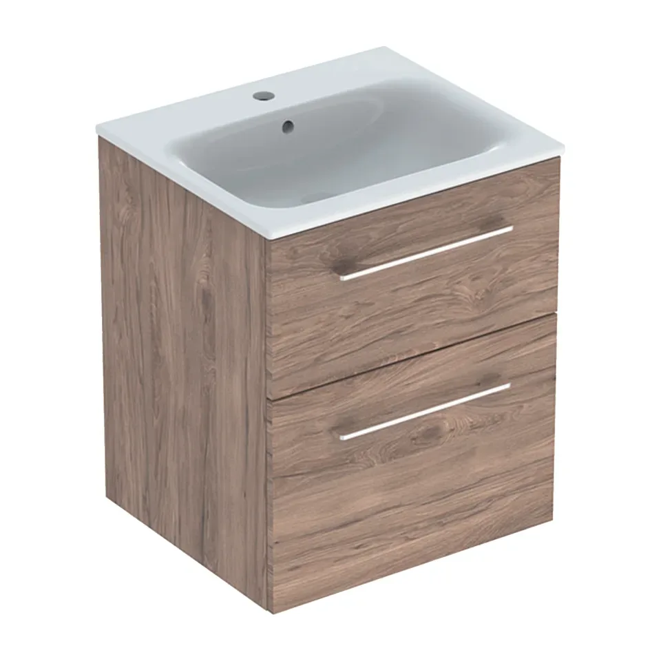 Ormarić sa lavaboom Geberit Selnova Square orah 55x65,2x50,2 cm / dve fioke