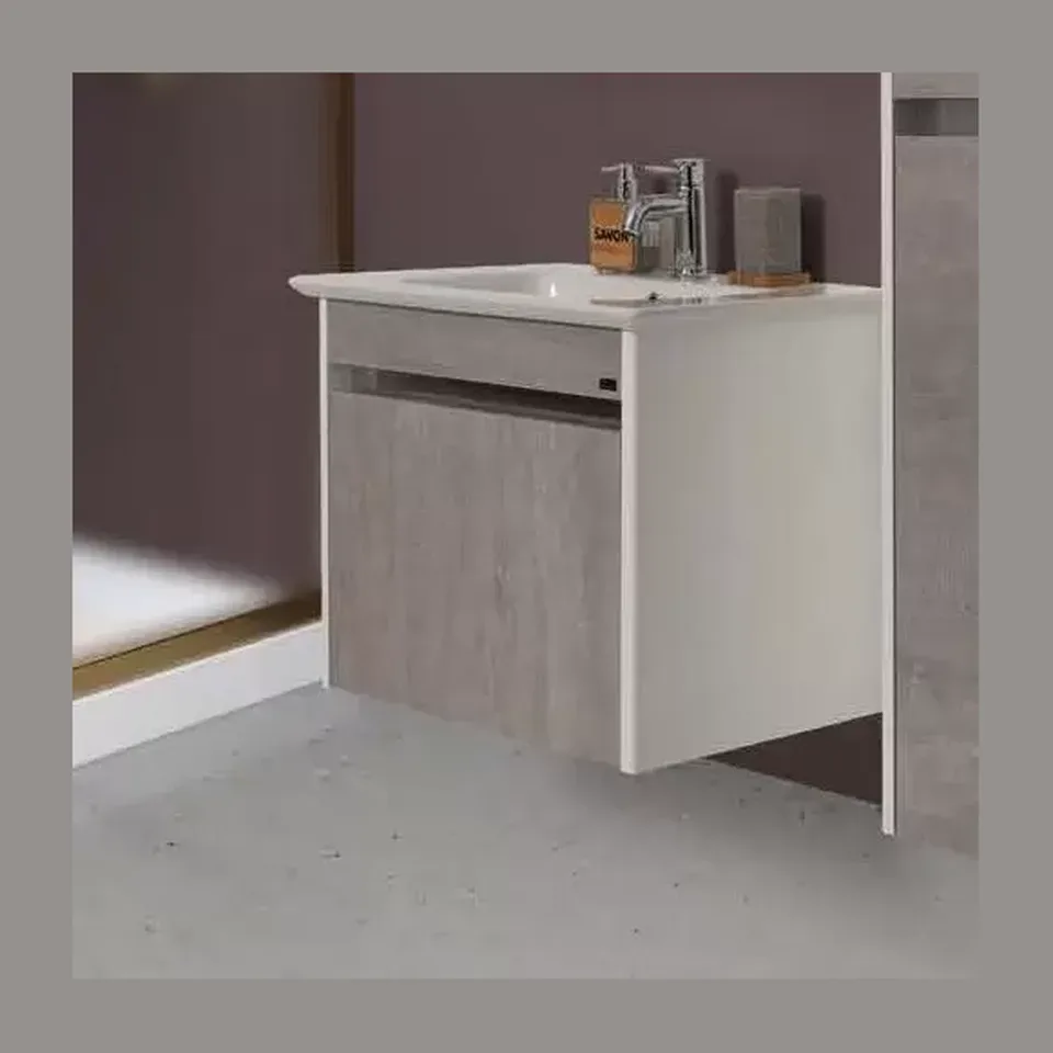 Ormarić sa lavaboom Pino Art Sharp siva 70 cm, zidno, beton dekor