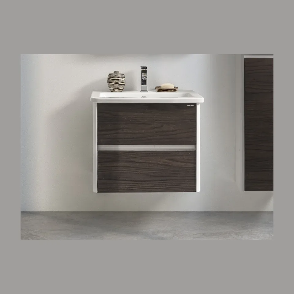 Ormarić sa umivaonikom Pino Art Urban tamni orah / beli sjaj 60 cm
