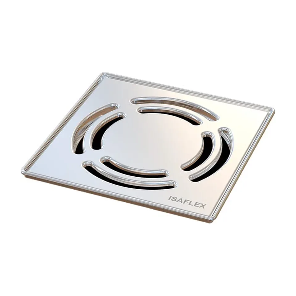 Podna rešetka Isaflex Vir hrom 15,3x15,3 cm, inox okvir