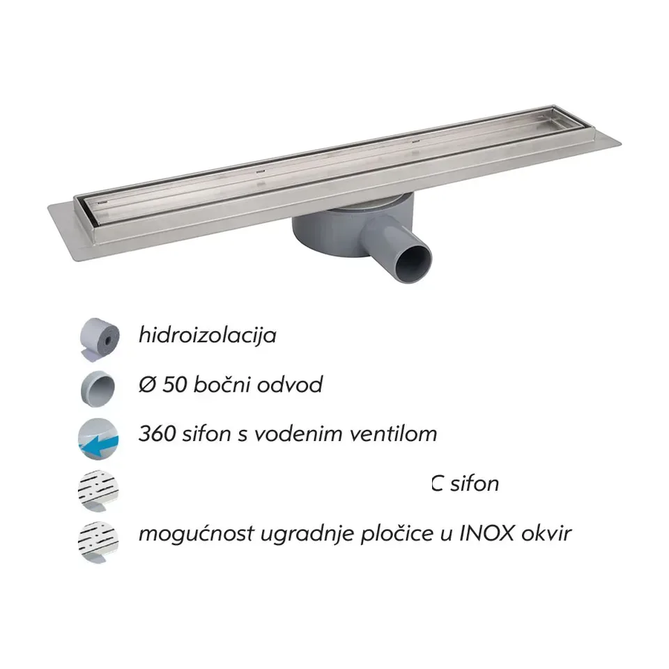 Podni slivnik Premium inox 600 mm