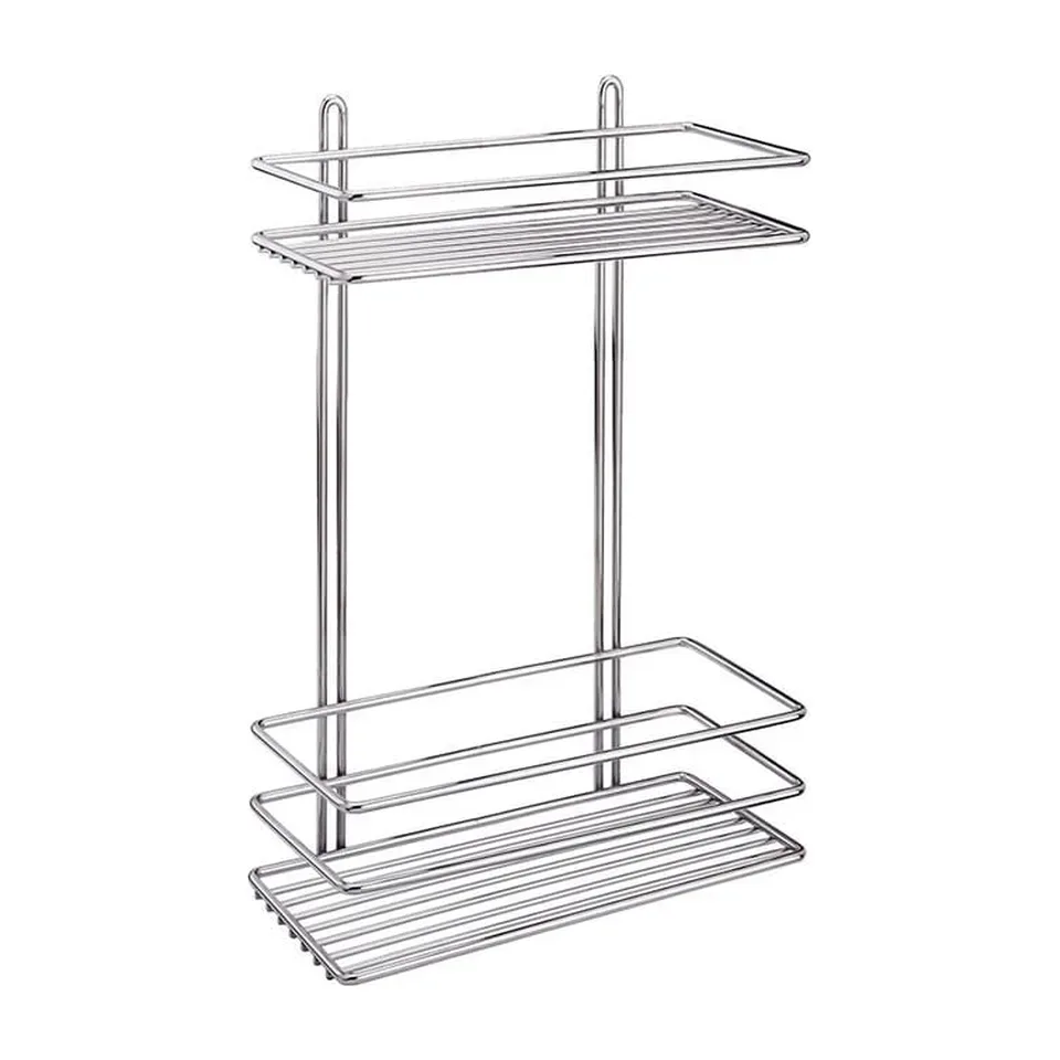 Polica za kupatilo Tekno-tel hrom ravna dupla, 25x11x37 cm LM005