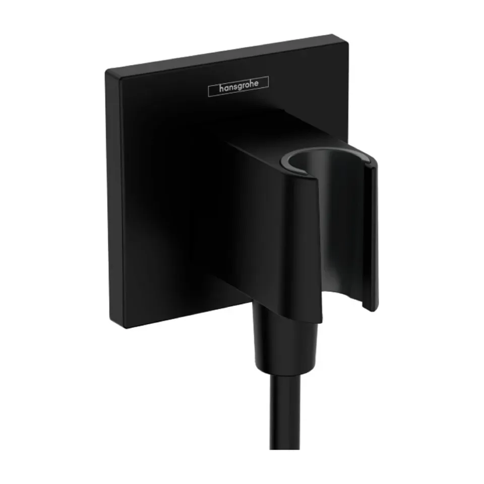 Priključak za tuš crevo Hansgrohe FixFit E 670 crni mat sa držačem ručice