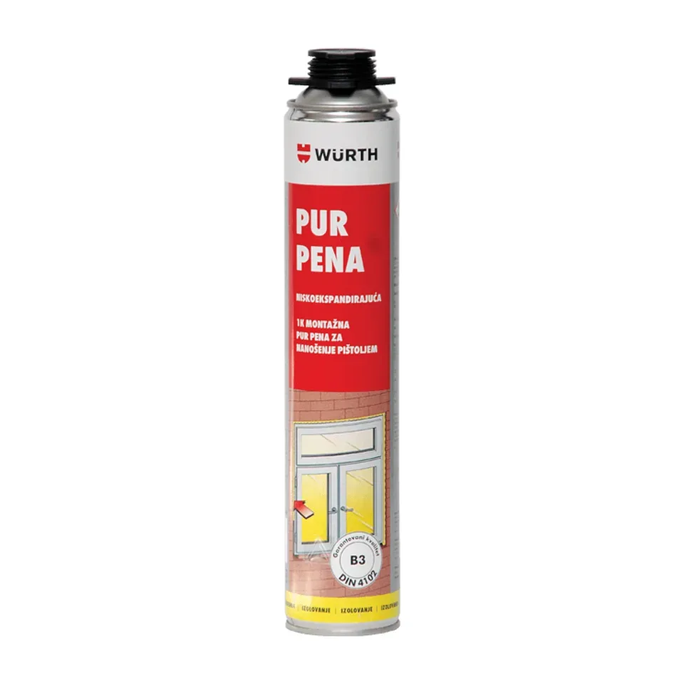 Pur pena Wurth niskoekspandirajuća pištoljska, 750 ml