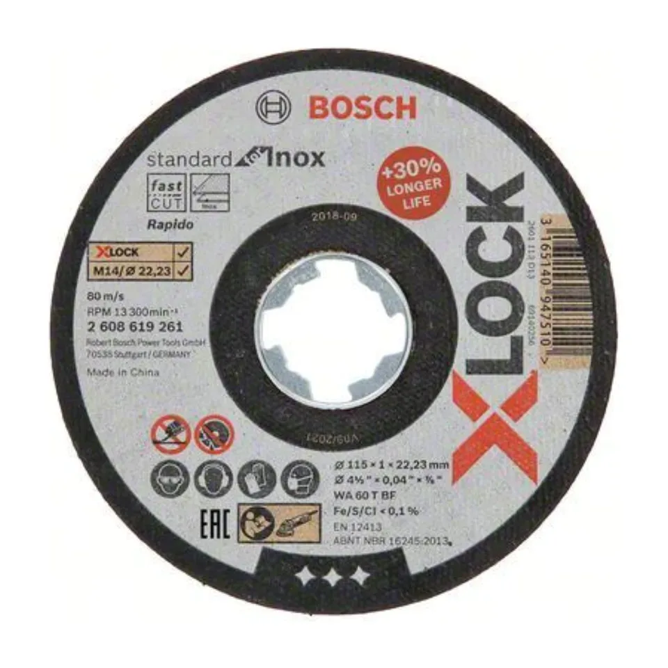 Rezna ploča Bosch Standard for Inox 115 mm X-LOCK ravna