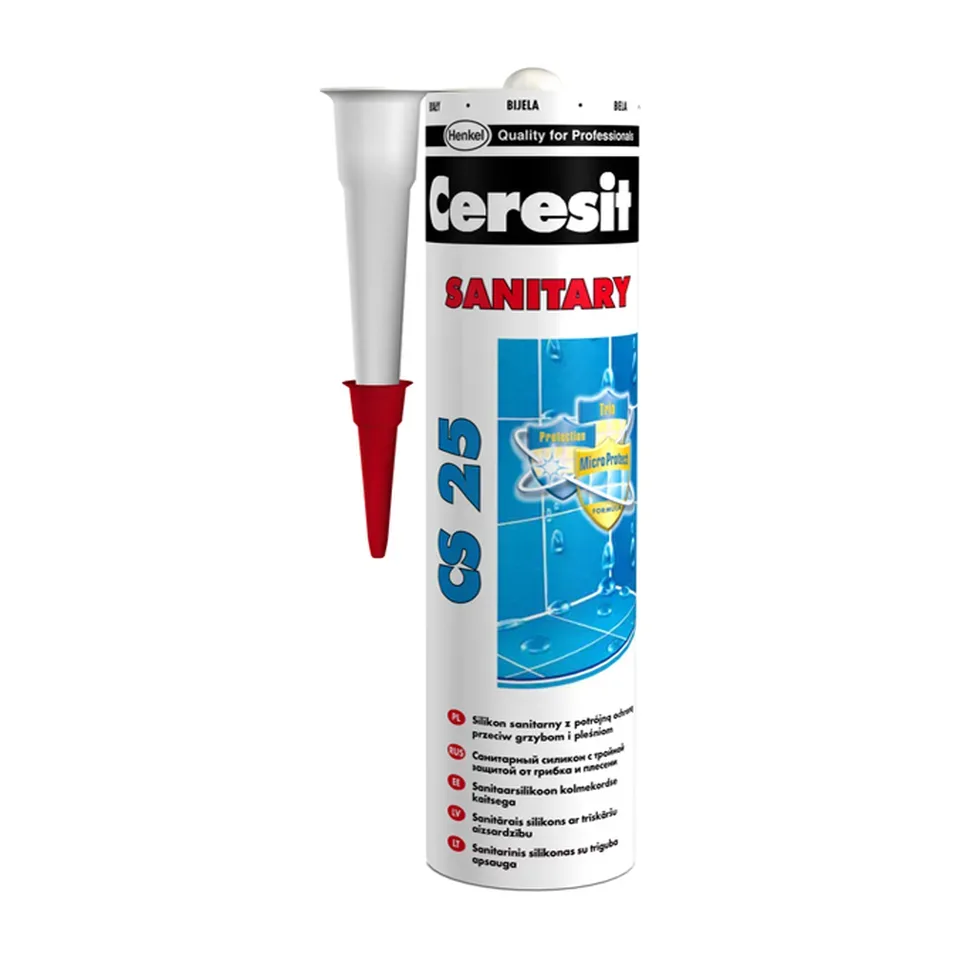 Sanitarni silikon Ceresit CS 25 bela, 280 ml