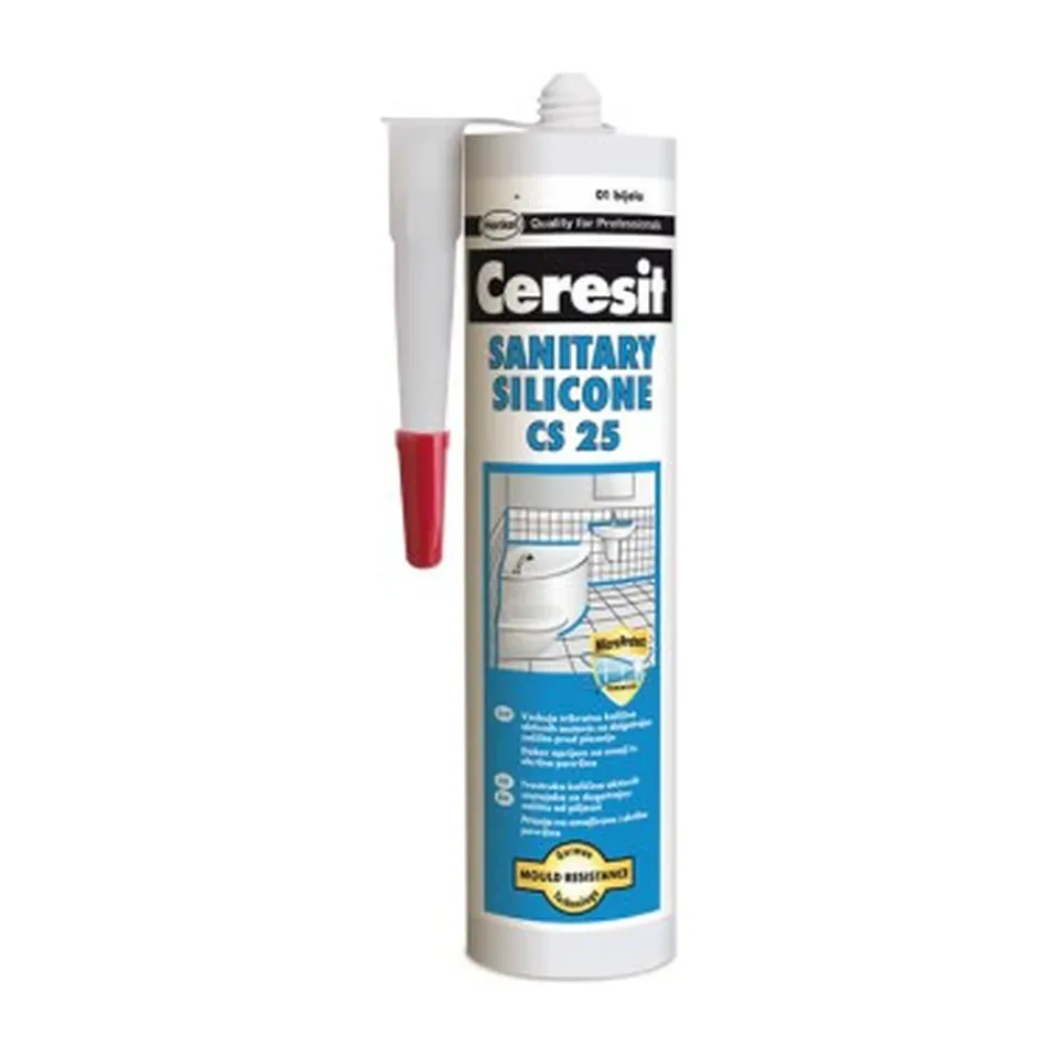 Sanitarni silikon Ceresit CS 25 transparentna, 280 ml