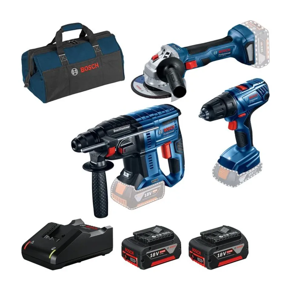 Set akumulatorskog alata Bosch 18V 2x4.0Ah / GBH 180-LI + GSR 180-LI + GWS 180-LI 0615990M8Y