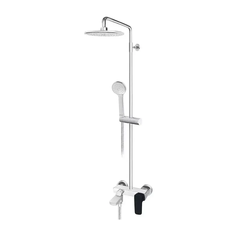 Slavina za kadu sa usponskim tušem Rosan Stolz Black crna tuš ruža 220 mm
