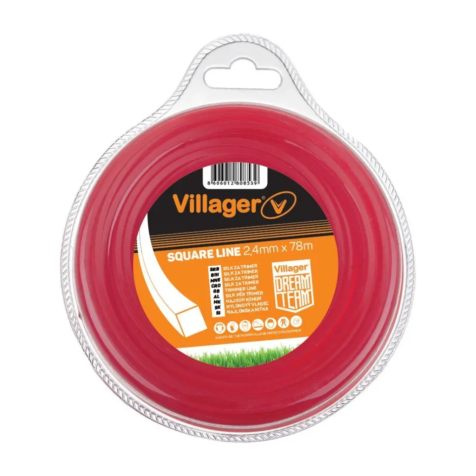 Struna za trimer Villager četvrtasta 2.4 mm x 15 m 034053, 15 m