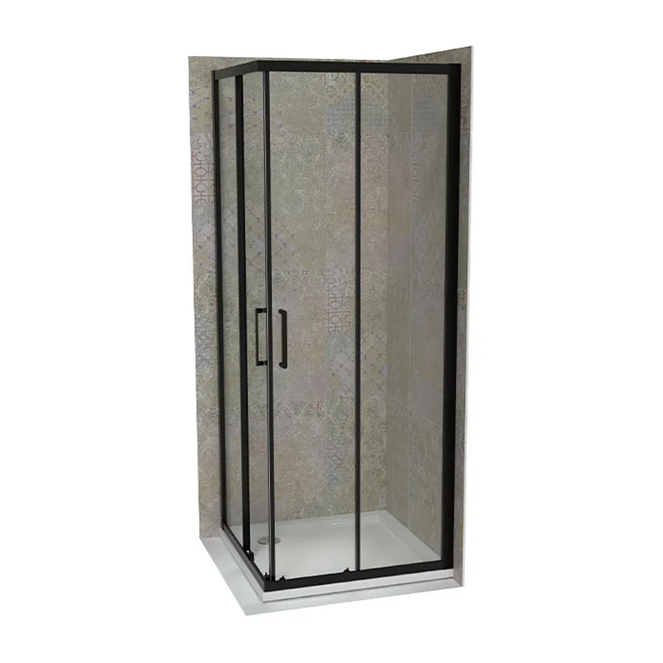 Tuš kabina Copen Atlas Pro crna kvadratna 90x90x195 cm