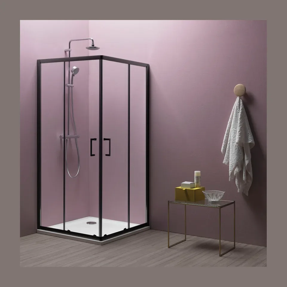 Tuš kabina Kolpa San Eco Quat crna 80x80x185 cm