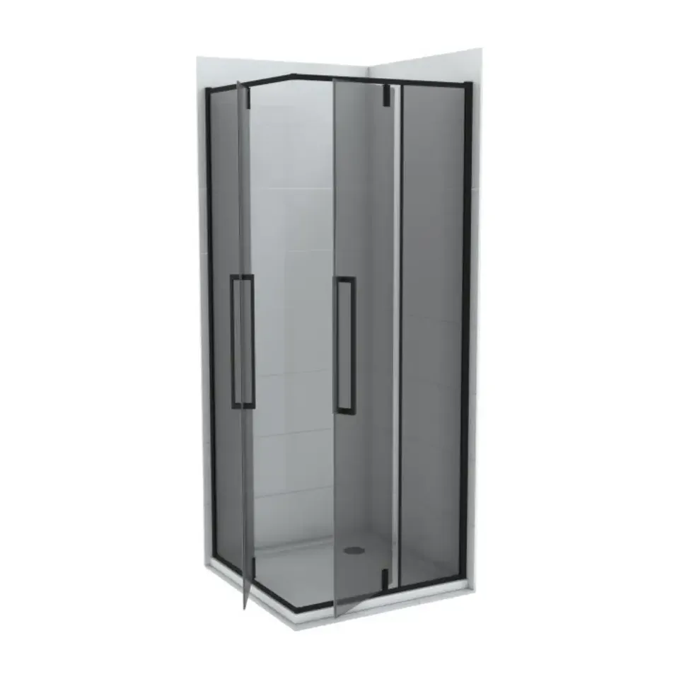 Tuš kabina Minotti Copen Absolut Black crna pivot, 80x80x200 cm, 6 mm