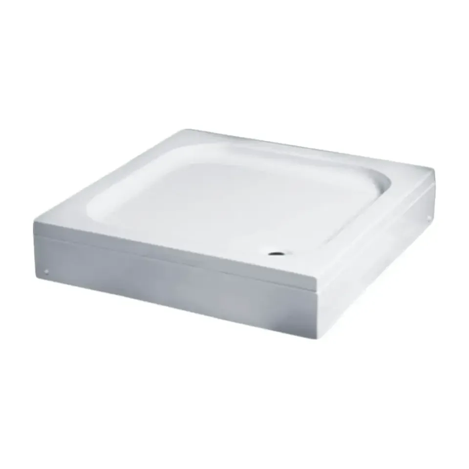 Tuš kada Polyagram Kocka bela komplet 80x80 cm fi 50