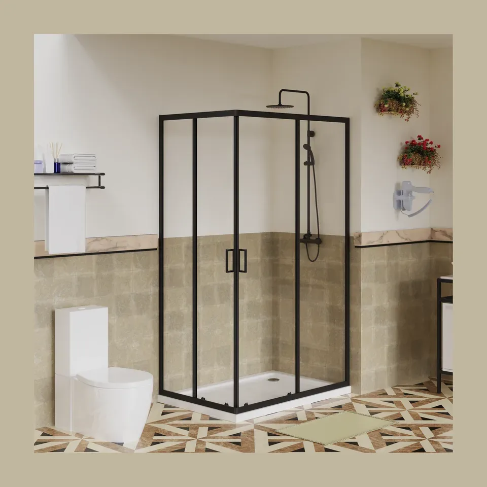 Tuš paravan Combo Elemento crna 80x80 cm
