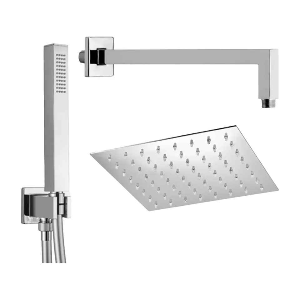 Tuš set FRAMO E500 hrom tuš ruža 20x20 cm