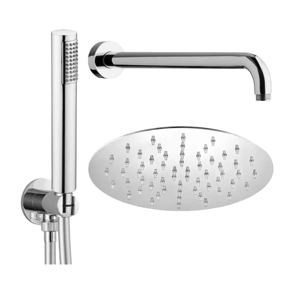 Tuš set FRAMO E500 hrom tuš ruža 20x20 cm okrugli