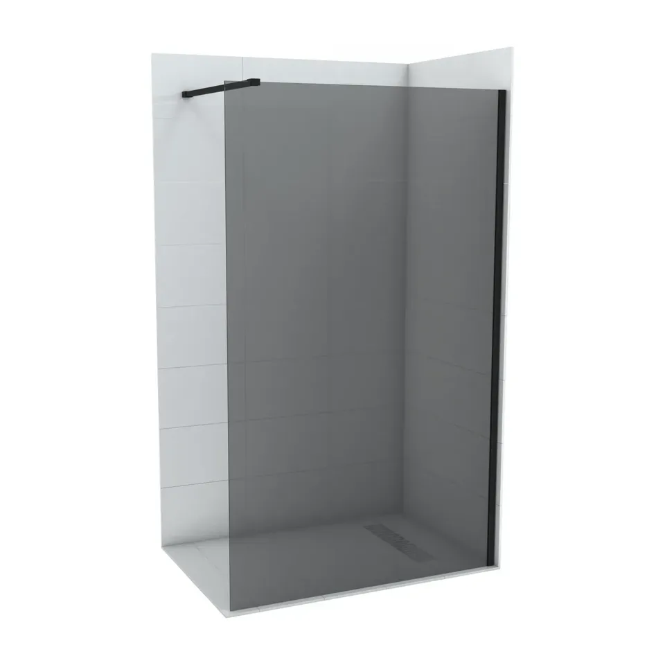 Tuš stena Copen Monte Dark crni mat 140x200, 8 mm sivo staklo