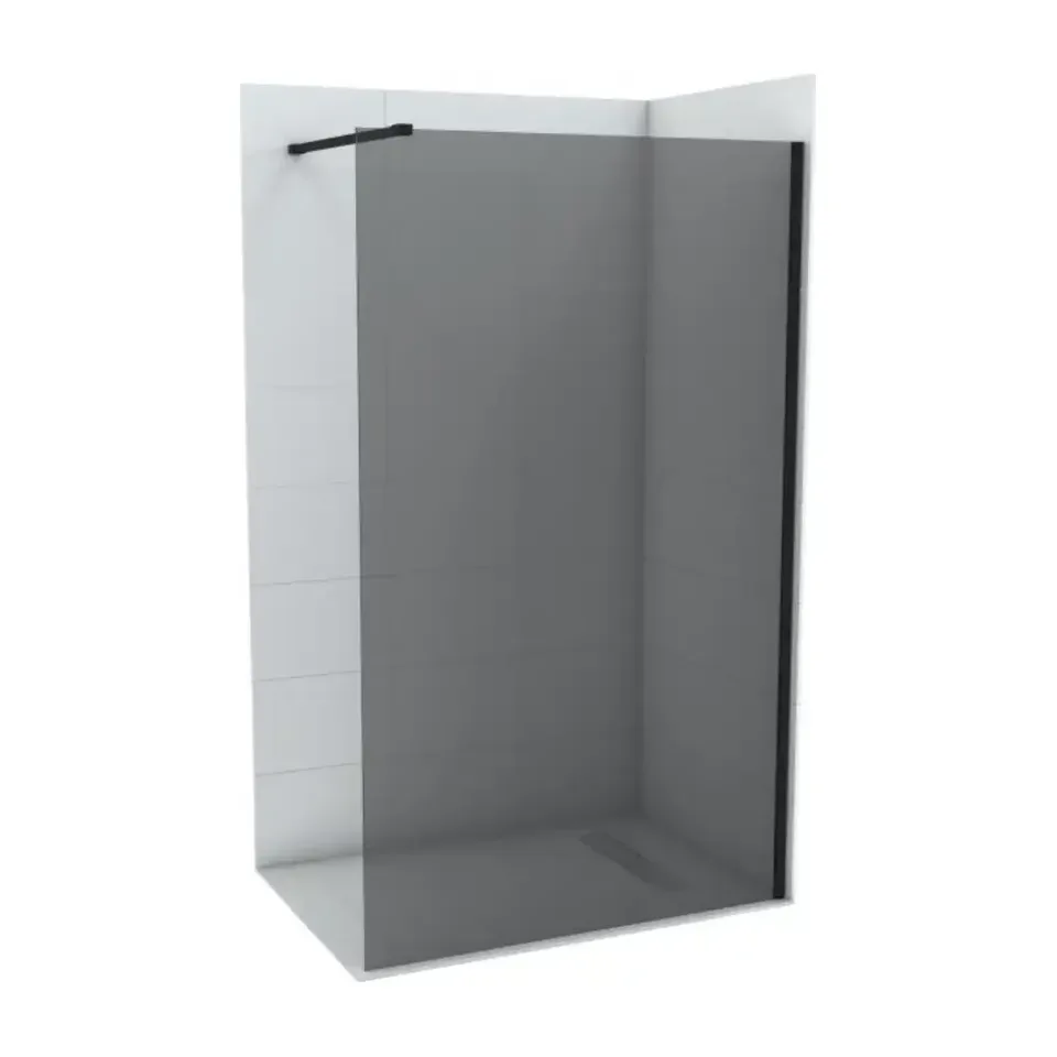 Tuš stena Copen Monte Dark crni mat 90x200, 8 mm sivo staklo