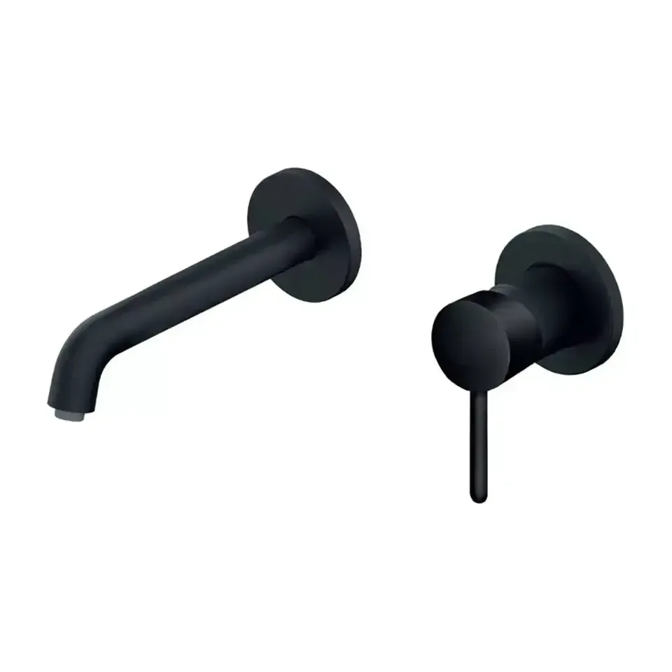 Ugradna baterija za lavabo Rosan Dark crna mat izliv 170 mm