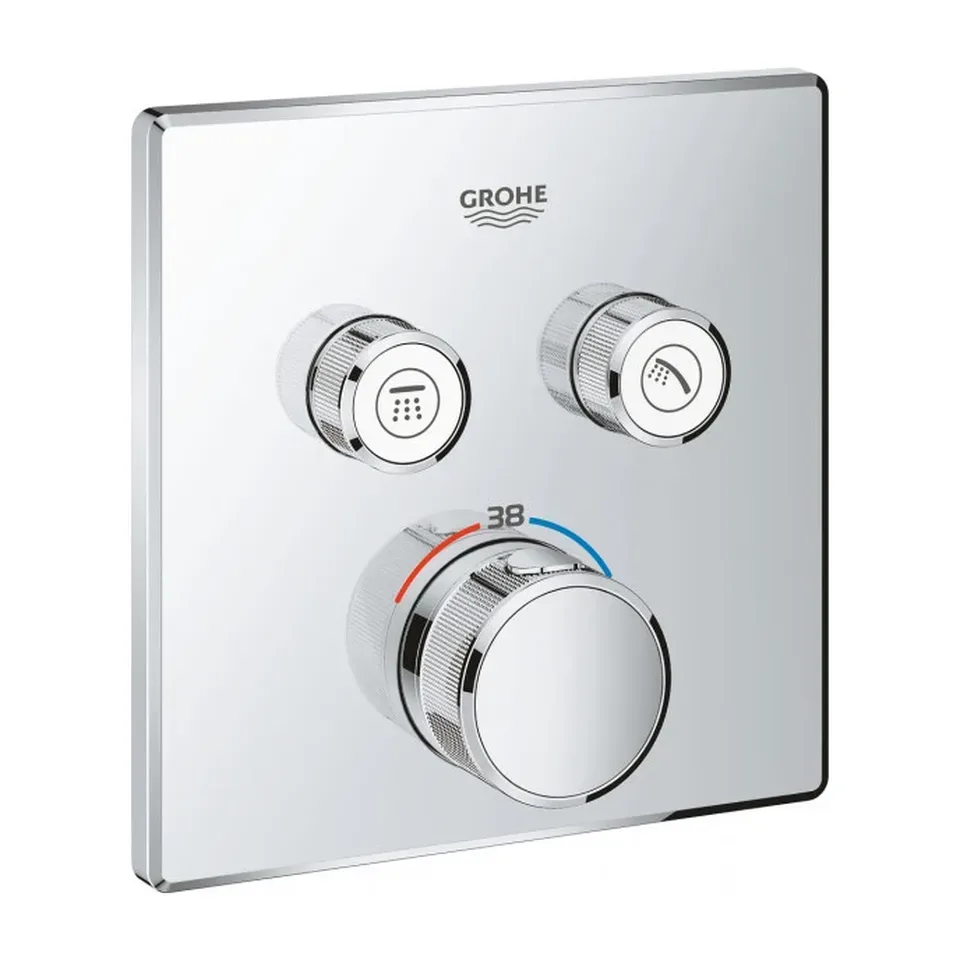 Ugradna baterija za tuš Grohe Grohtherm SmartControl 000 hrom četvrtasta, 2 funkcije