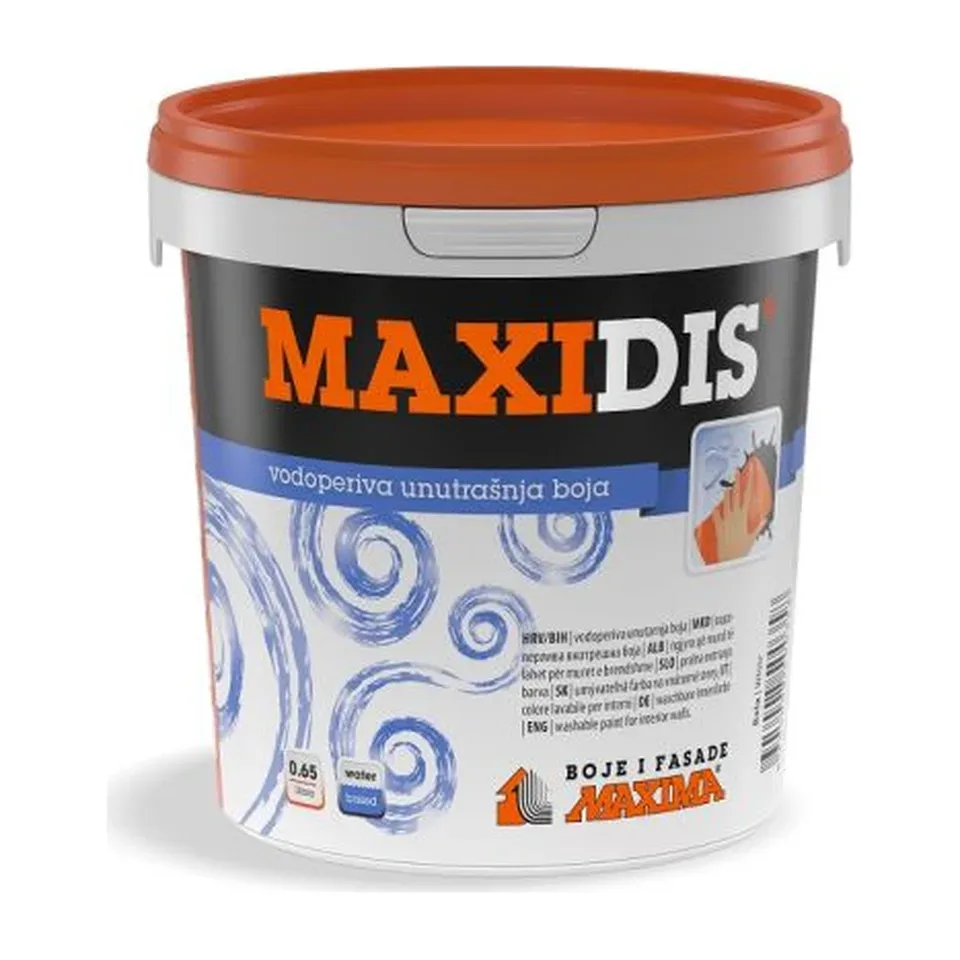 Unutrašnja zidna boja Maxima Maxidis bela vodoperiva, 3 l