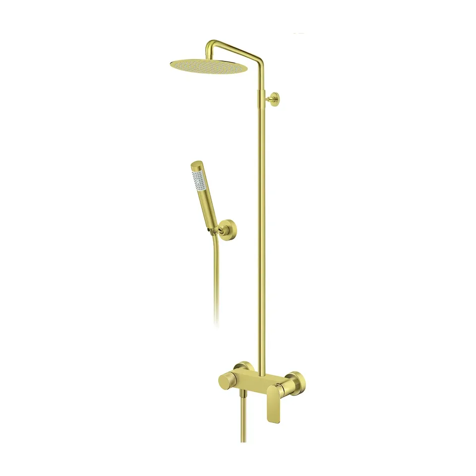 Usponski tuš Rosan S2 Gold brušeno zlato D.250 mm