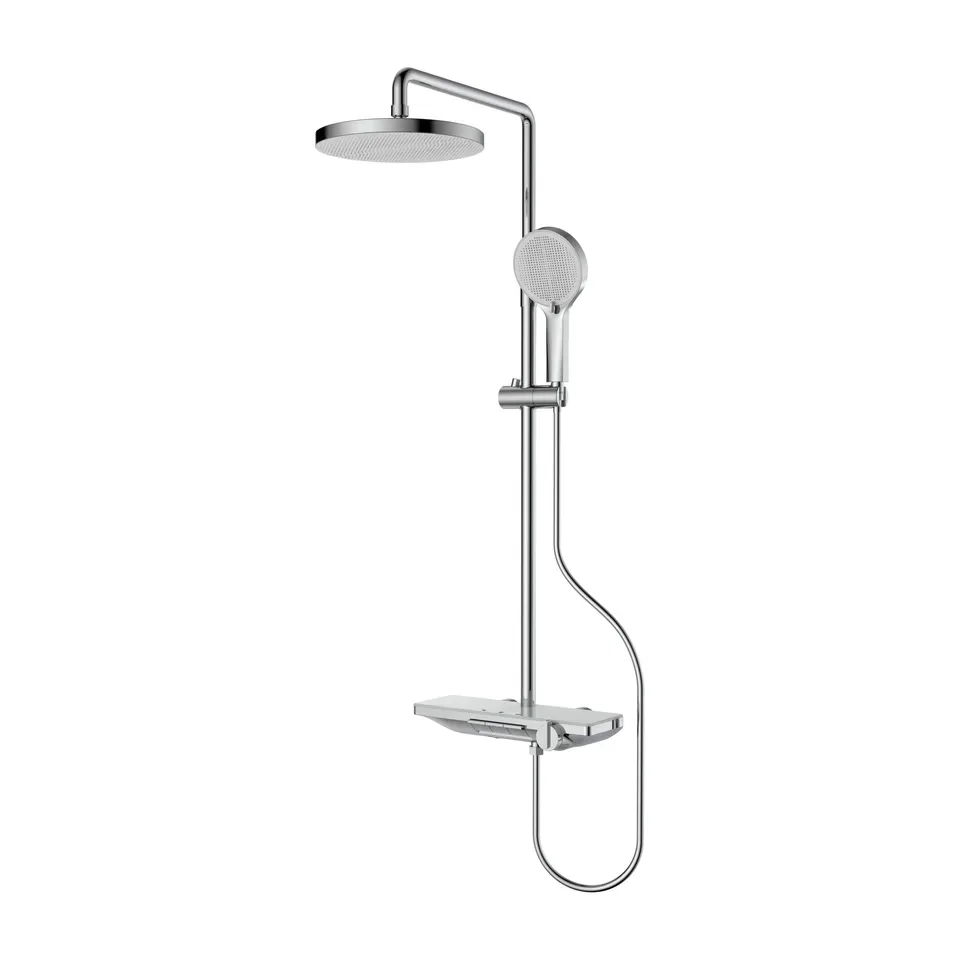 Usponski tuš sa baterijom Algo Want bela tuš ruža 25 cm, crevo 150 cm