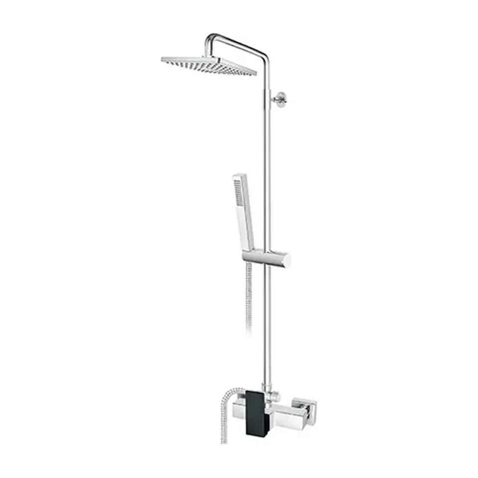 Usponski tuš sa baterijom Rosan Quadro Black crna