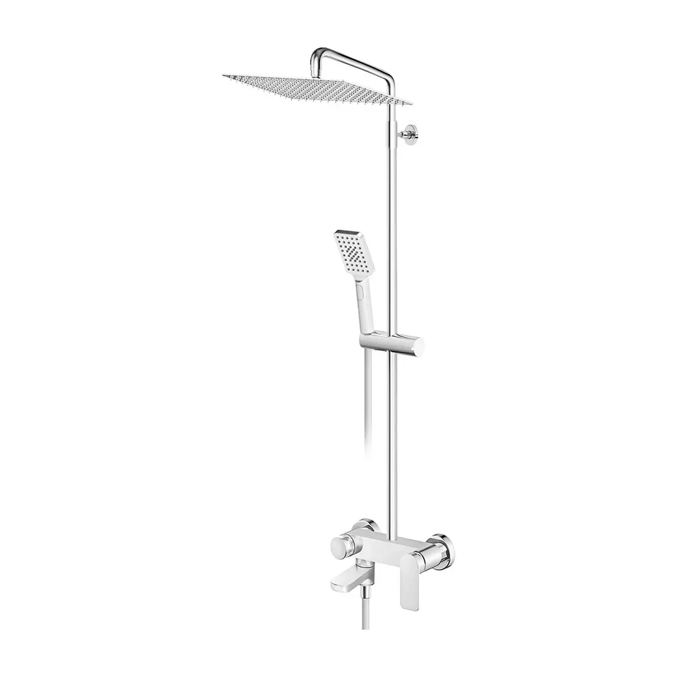 Usponski tuš sa baterijom Rosan S2 hrom 200x300 mm, sa izlivom