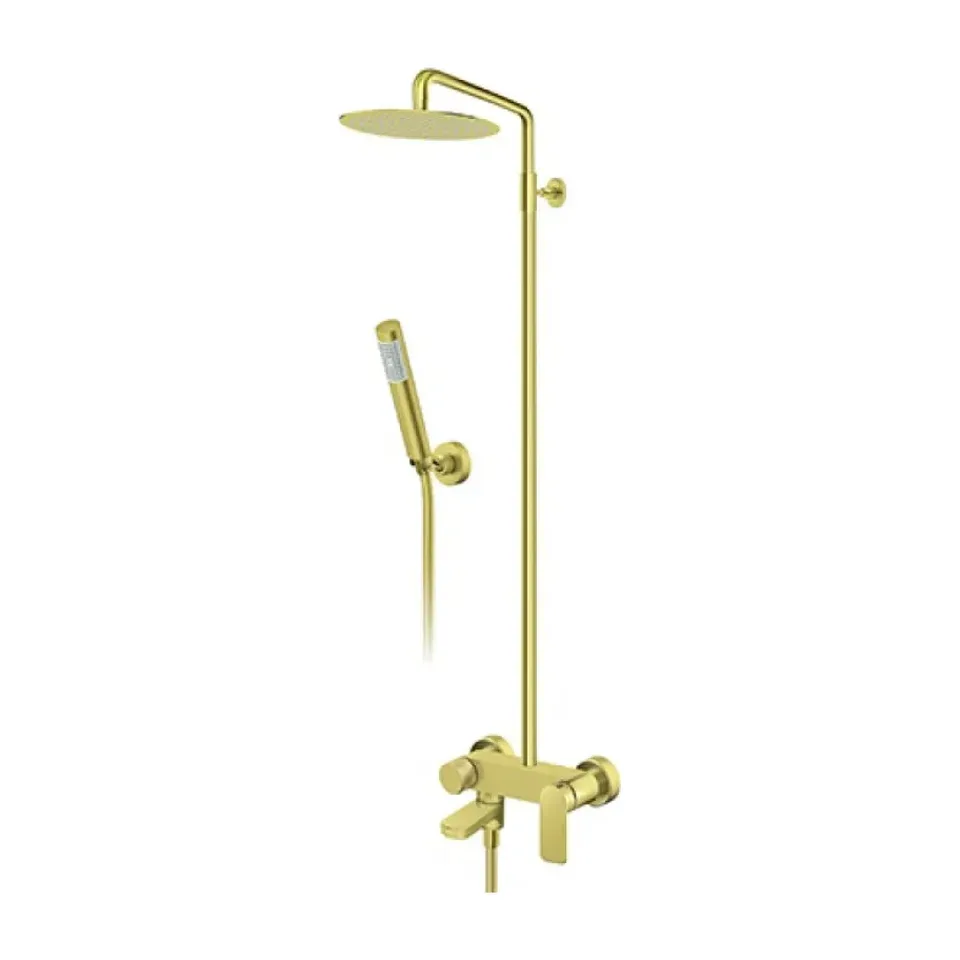 Usponski tuš sa baterijom Rosan S2 zlatna sa ružom d.250mm
