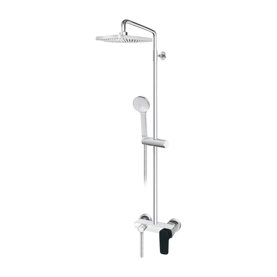 Usponski tuš sa baterijom Rosan Stolz Black crna 250x250 mm
