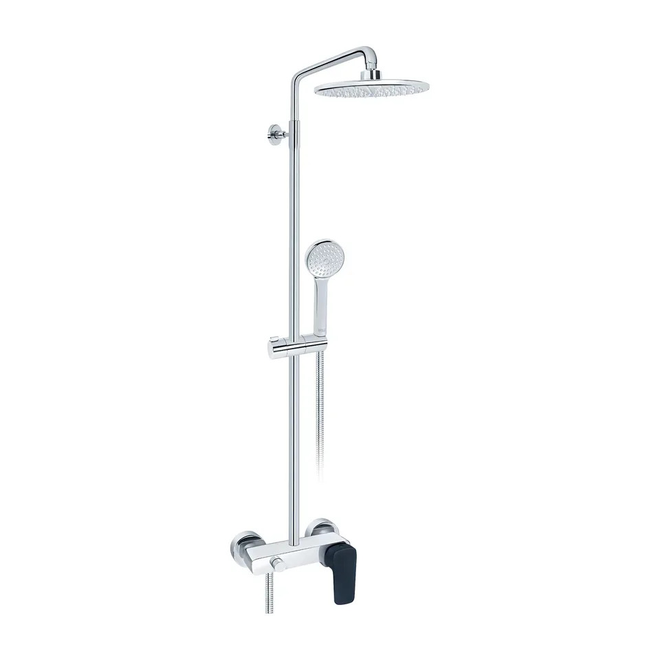 Usponski tuš sa baterijom Rosan Stolz Black crna D.220 mm
