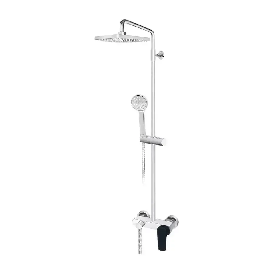 Usponski tuš sa baterijom Rosan Stolz Black Edition crna 250x250 mm