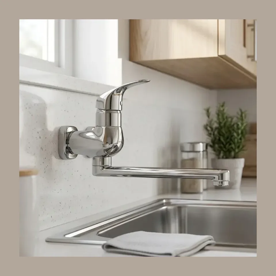 Ventil za hladnu vodu Rosan Perla hrom zidni / izliv 150 mm