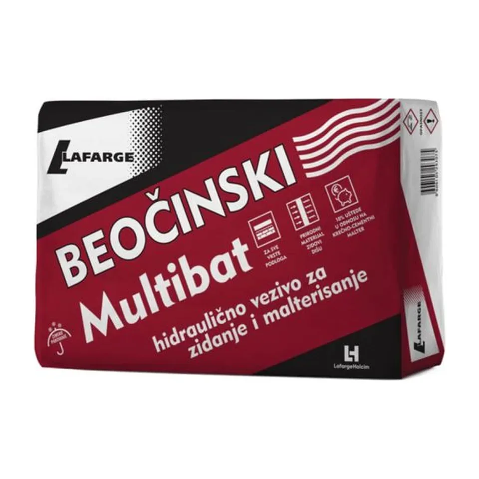 Zidarski malter vezivo Lafarge Multibat vezivo za zidanje i malterisanje, 40 kg