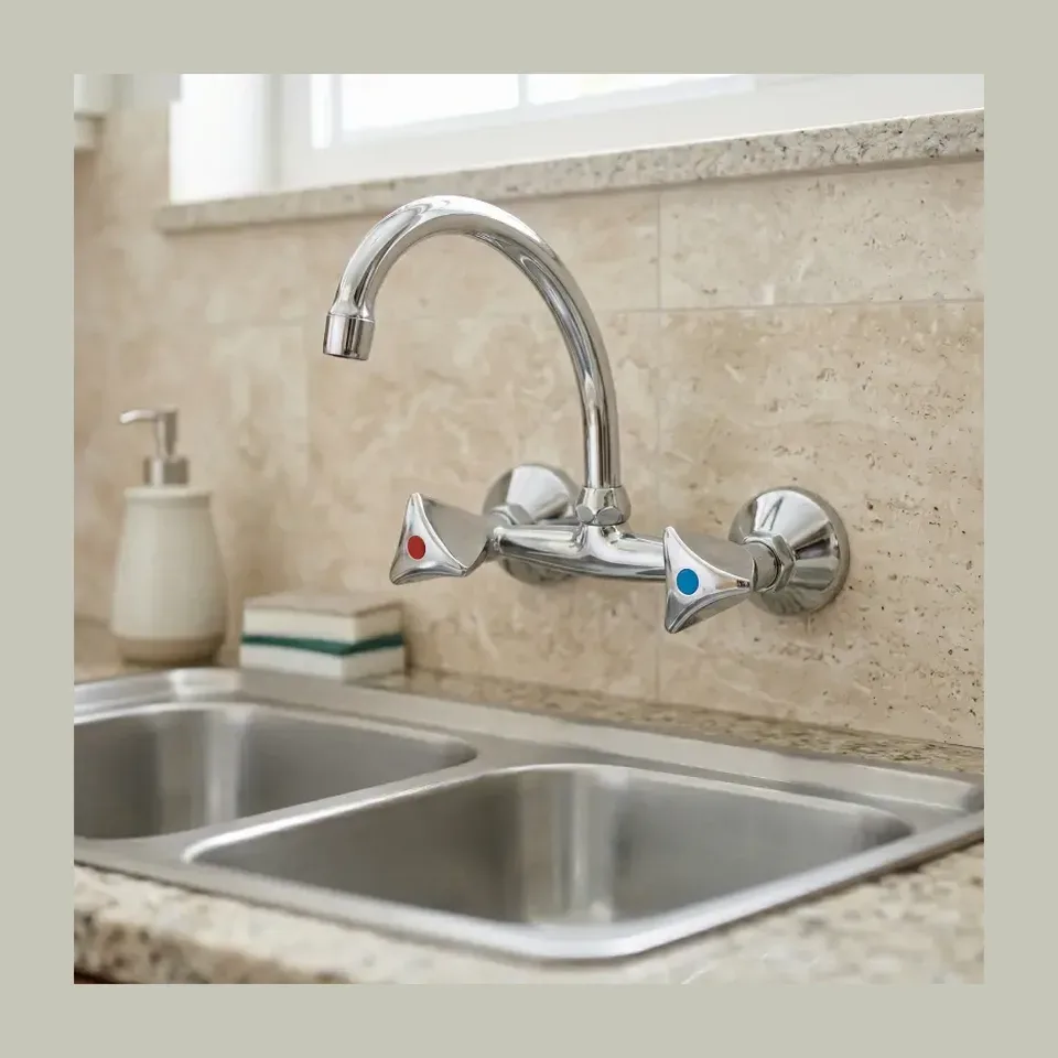 Zidna slavina za sudoperu Rosan Klasik hrom izliv 130 mm