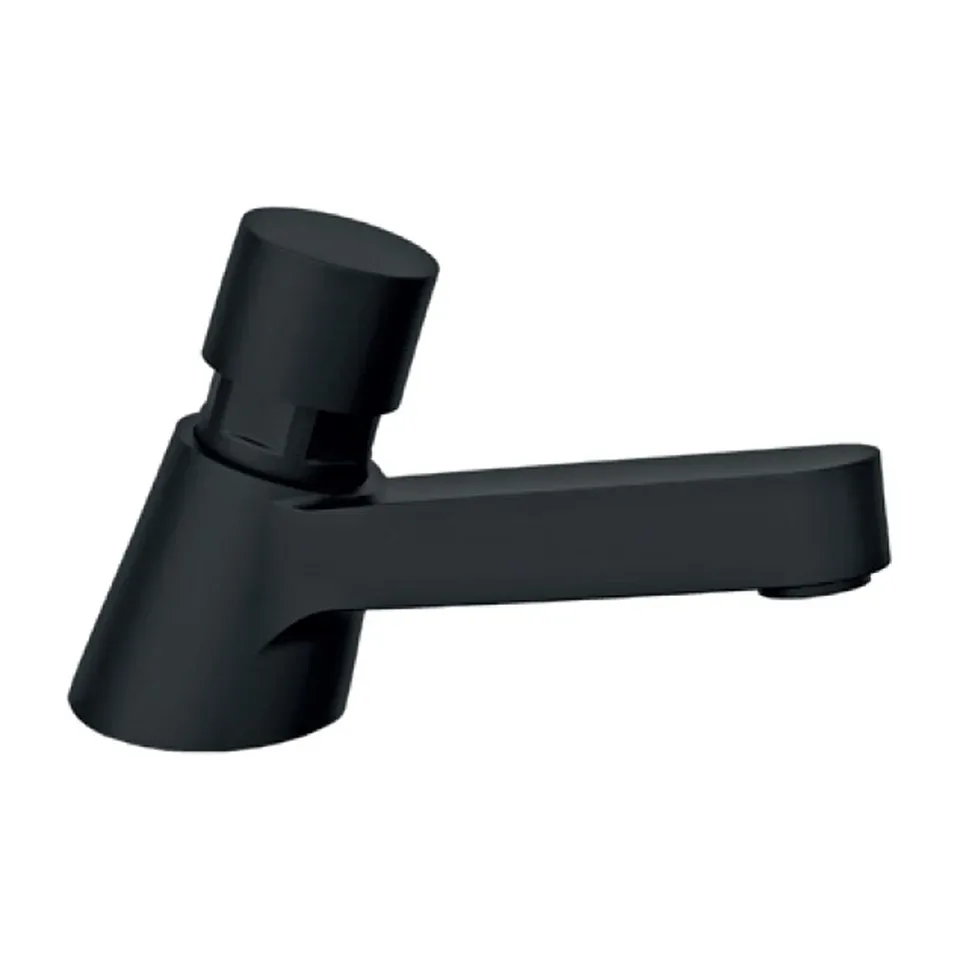 Zidni ventil Rosan crna mat za hladnu vodu, pokretni izliv 200 mm 452200B