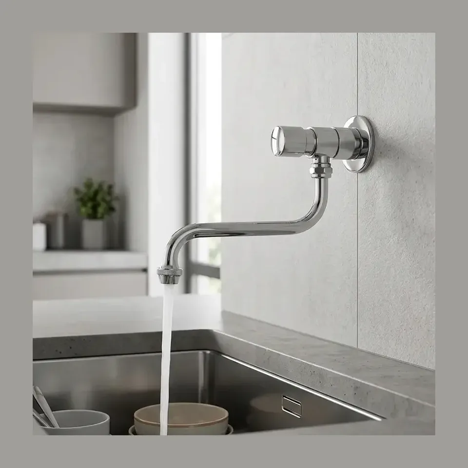 Zidni ventil za hladnu vodu Rosan Public+ hrom izliv 160 mm
